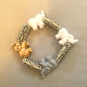❤️Handmade Beaded Elephants Bracelet